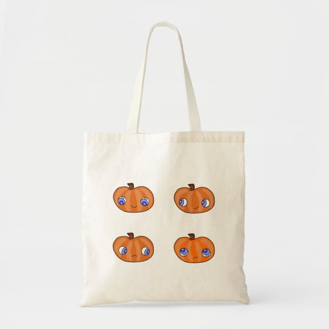 Four Beautiful Pumpkins Looking at Each Other Tote Bag (Front)