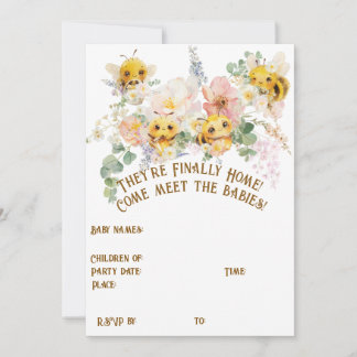 Four Bees Meeting Party Invitation