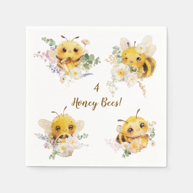 Four Bees Napkins (Front)