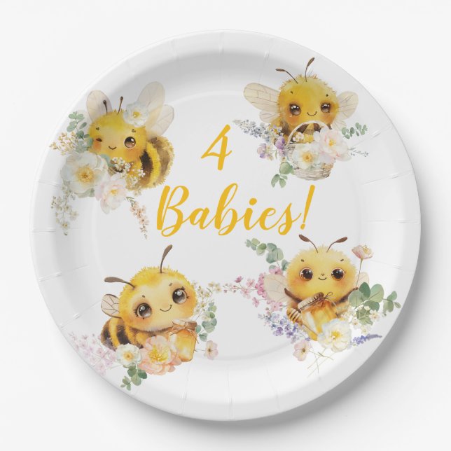 Four Bees Paper Plates (Front)