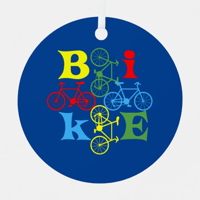 Four Bikes  Metal Tree Decoration (Front)