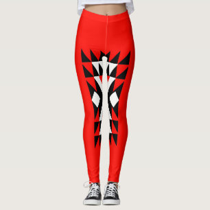 Four Birds on a Branch Illustration Leggings
