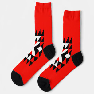 Four Birds on a Branch Illustration Socks