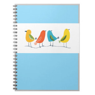 Four Birds Perched on a Twig Notebook