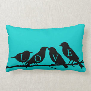 Four Birds Sitting on a Branch Lumbar Cushion