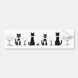 Four Black Cats, Louis Wain Bumper Sticker