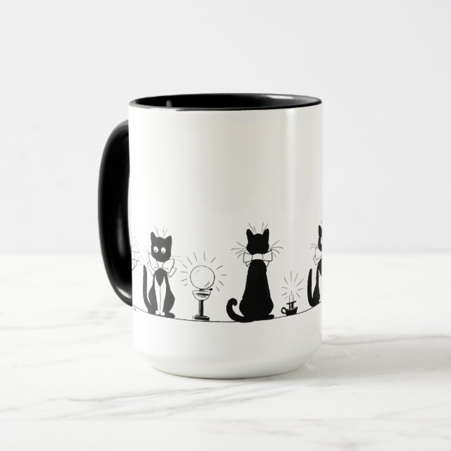 Four Black Cats, Louis Wain Mug (Front Left)