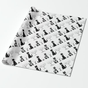 Four Black Cats, Louis Wain Wrapping Paper