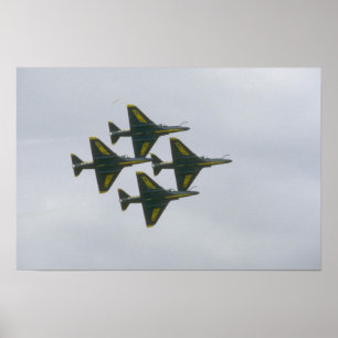Four Blue Angel A-4s In Diamond Poster
