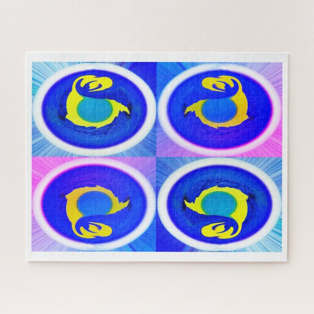 Four blue moons art jigsaw puzzle (Horizontal)