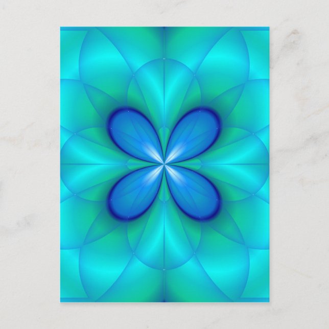 Four Blue Petals Postcard (Front)