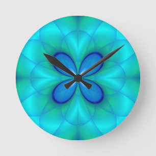 Four Blue Petals Round Clock
