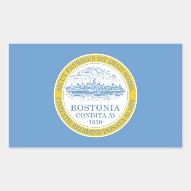FOUR Boston Flag Rectangular Sticker (Front)