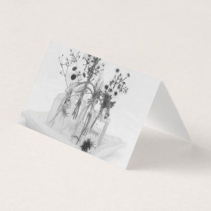 Four Bottles And White Flowers Card