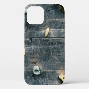 Four brown wooden wall decors iPhone 12 case