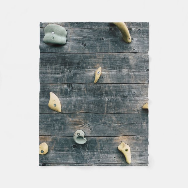 Four brown wooden wall decors fleece blanket (Front)