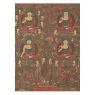 Four Buddhas in Pure Land Buddhism Tablecloth