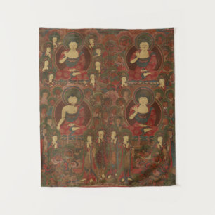 Four Buddhas in Pure Land Buddhism Tapestry