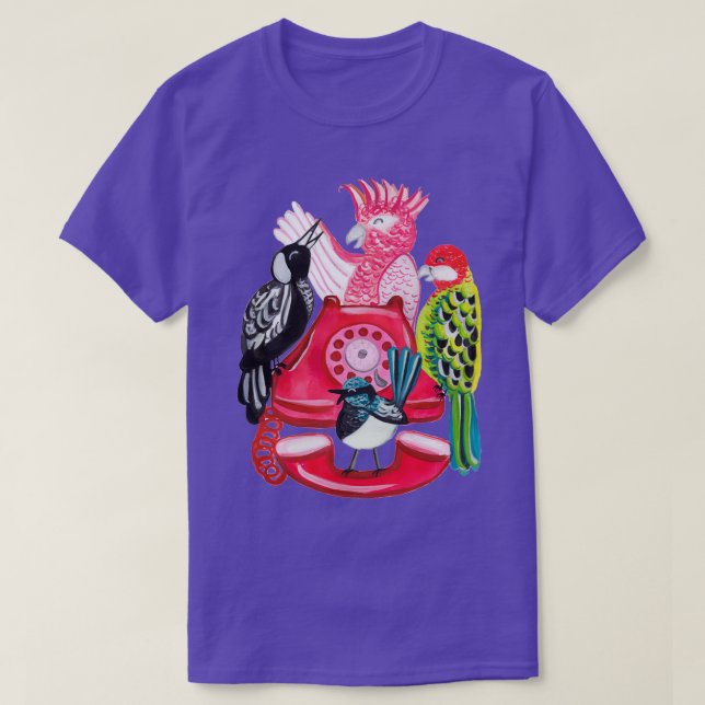 Four Calling Birds 12 Days of Christmas Pink T-Shirt (Design Front)
