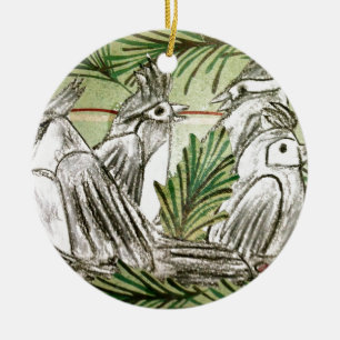 Four Calling Birds Ceramic Tree Decoration