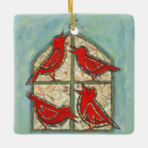 Four Calling Birds Christmas ornament