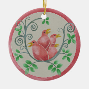 Four Calling Birds Christmas Ornament
