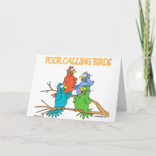 Four Calling Birds Holiday Card