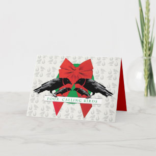 Four Calling Birds Holiday Card
