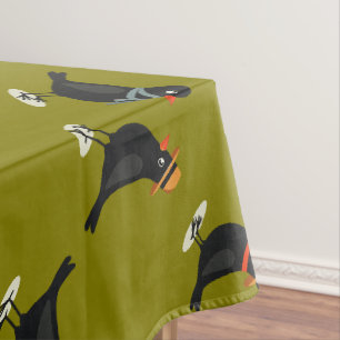 Four Calling Birds Retro Mid-Century Cut-Out 3 Tablecloth