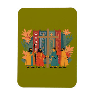 Four Calling Birds The Gospels Cut-Out Stencil Magnet