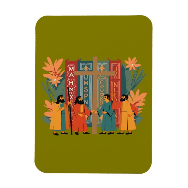 Four Calling Birds The Gospels Cut-Out Stencil Magnet (Vertical)