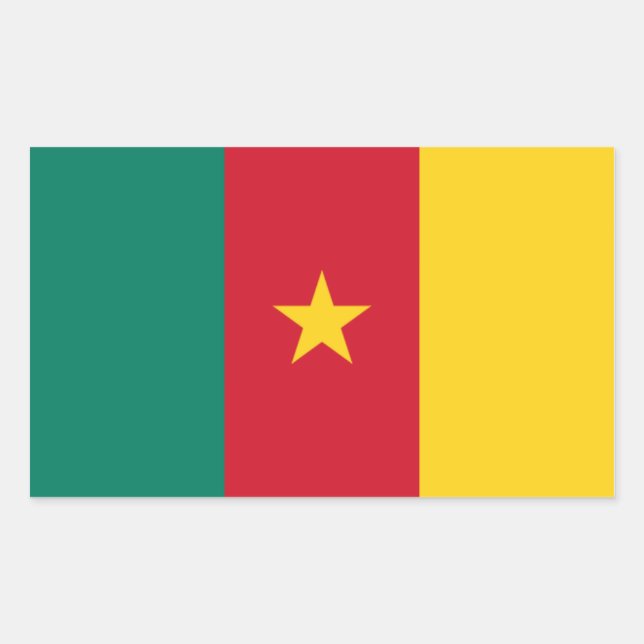 FOUR Cameroon National Flag Rectangular Sticker (Front)
