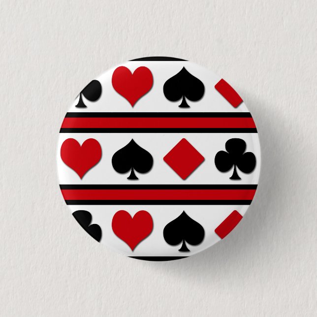 Four card suits 3 cm round badge (Front)