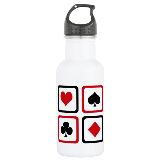 Four card suits 532 ml water bottle (Front)