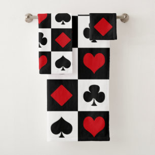 Four card suits bath towel set