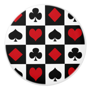 Four card suits ceramic knob