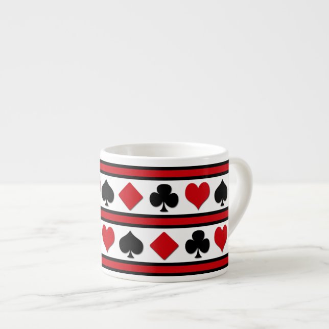 Four card suits espresso cup (Front Right)