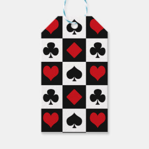 Four card suits gift tags