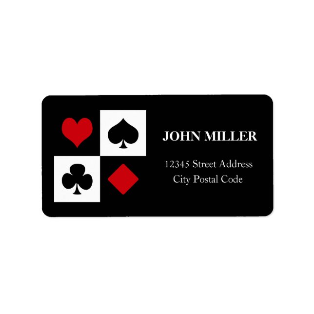 Four card suits label (Front)