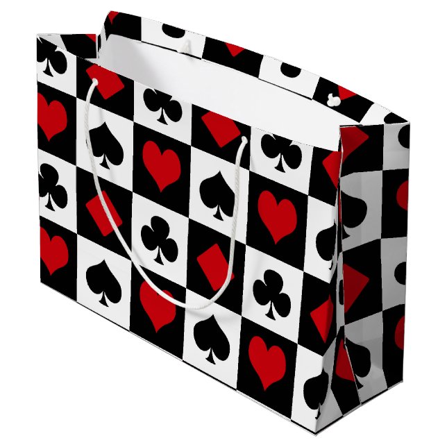 Four card suits large gift bag (Back Angled)