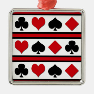 Four card suits metal ornament