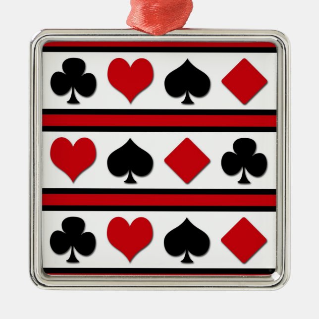 Four card suits metal ornament (Front)