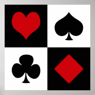Four card suits poster