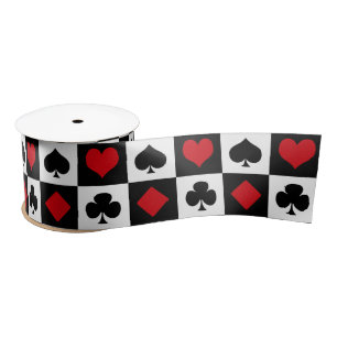 Four card suits satin ribbon