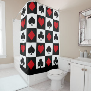 Four card suits shower curtain