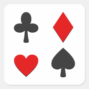 Four Card Suits Square Sticker