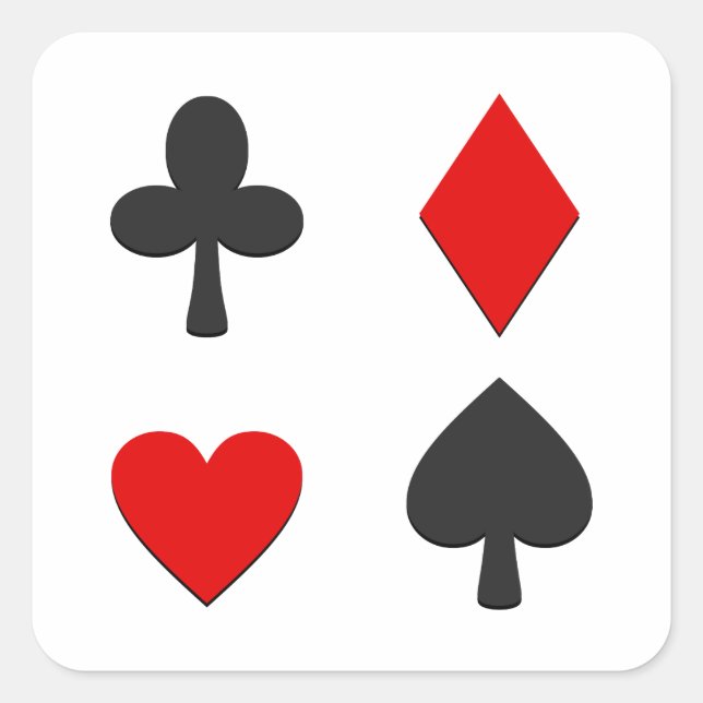 Four Card Suits Square Sticker (Front)