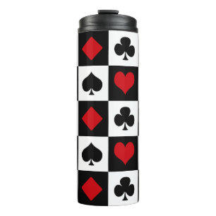 Four card suits thermal tumbler