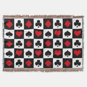 Four card suits throw blanket