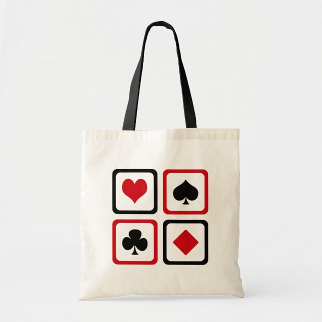 Four card suits tote bag (Front)